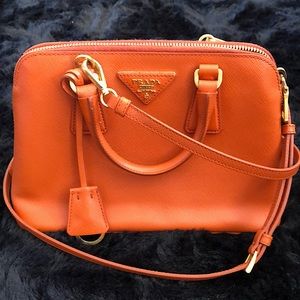 Prada Saffiano Vernice Small Promenade Satchel